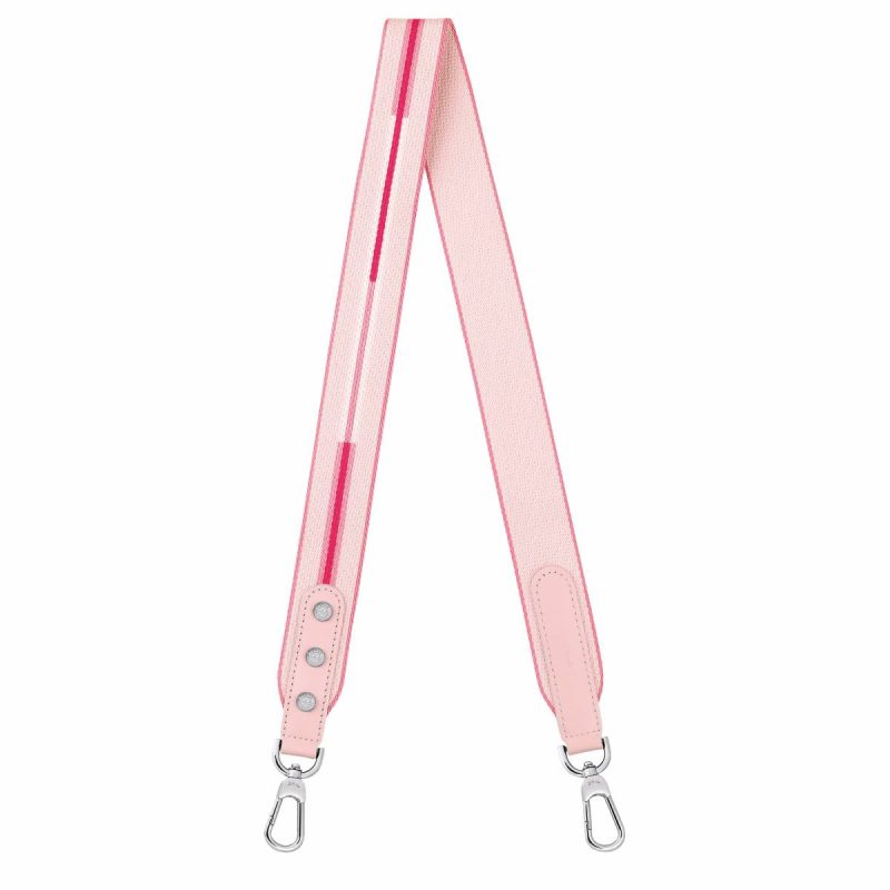 Marshmallow Women Shoulder Straps Longchamp Rayures Shoulder Strap Marshmallow - Canvas