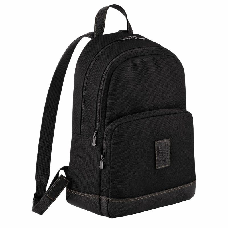 Men Boxford Backpack Black - Recycled Canvas Backpacks Longchamp Black - Image 2