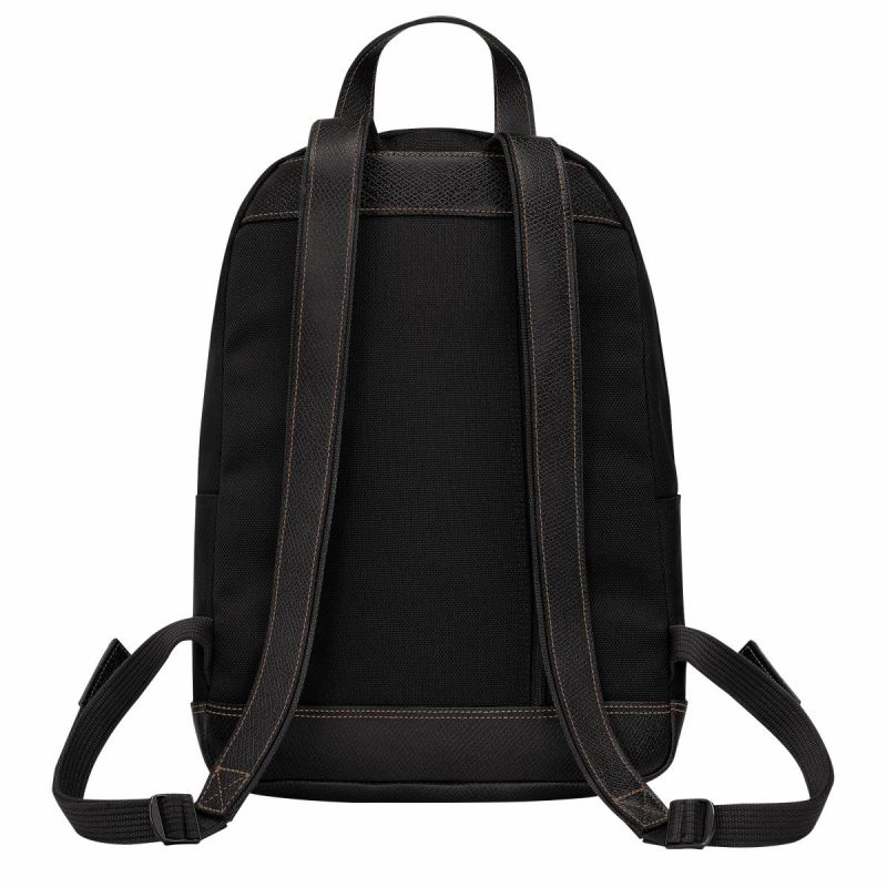 Men Boxford Backpack Black - Recycled Canvas Backpacks Longchamp Black - Image 3