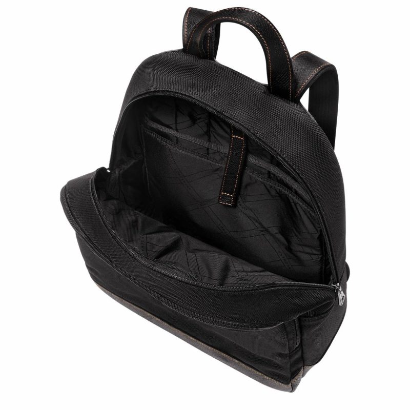 Men Boxford Backpack Black - Recycled Canvas Backpacks Longchamp Black - Image 4