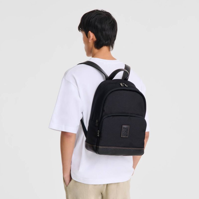 Men Boxford Backpack Black - Recycled Canvas Backpacks Longchamp Black