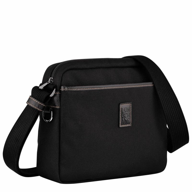 Men Crossbody Bags Black Longchamp Boxford M Camera Bag Black - Recycled Canvas - Image 2