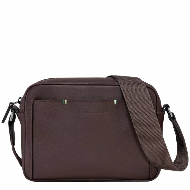 Men Longchamp Sur Seine Camera Bag Mocha - Leather Leather Bags Mocha