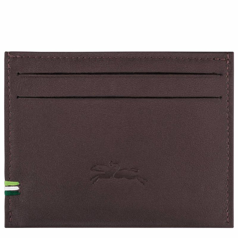 Mocha Cardholders & Coin Purses Men Longchamp Sur Seine Card Holder Mocha - Leather - Image 2