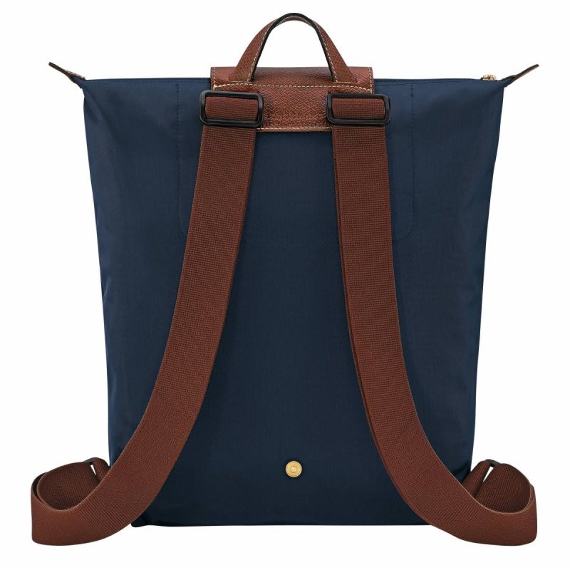 Navy Longchamp Le Pliage Original M Backpack Navy - Canvas Backpacks Women - Image 4