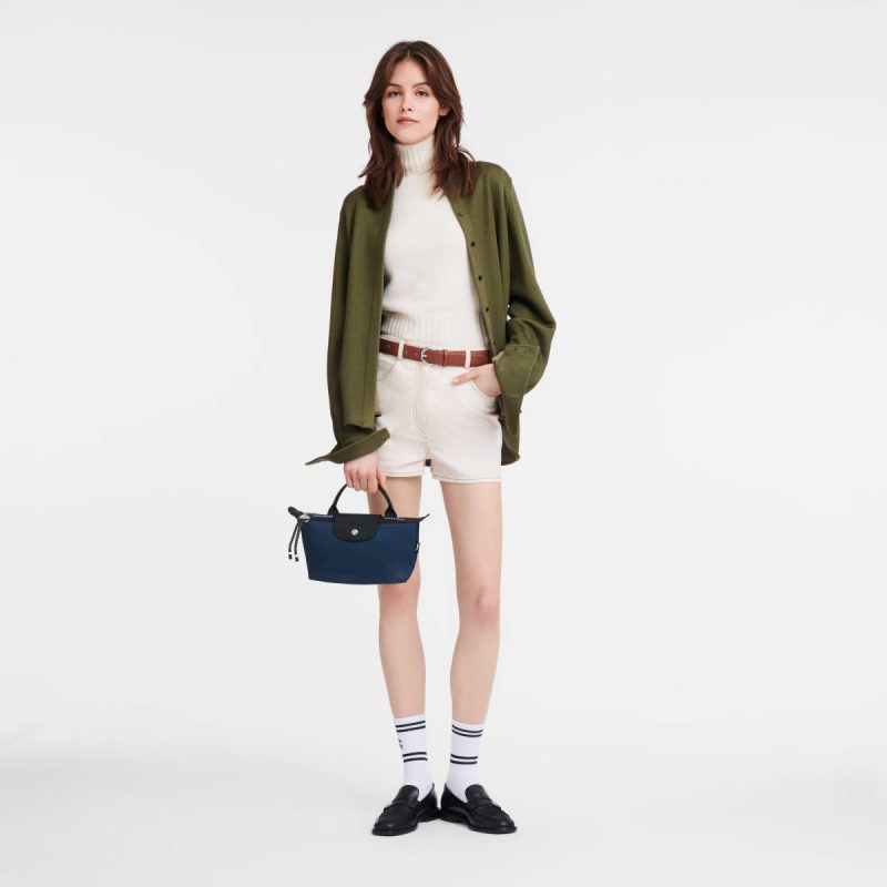 Navy Women Longchamp Pouches & Cases Le Pliage Energy Pouch Navy - Recycled Canvas