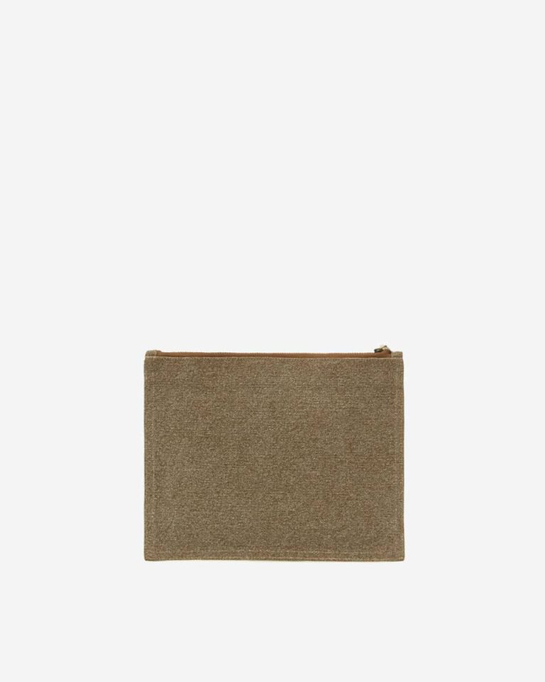 Netia Clutch Women Isabel Marant Clutches & Small Leather Goods Dark Khaki - Image 2