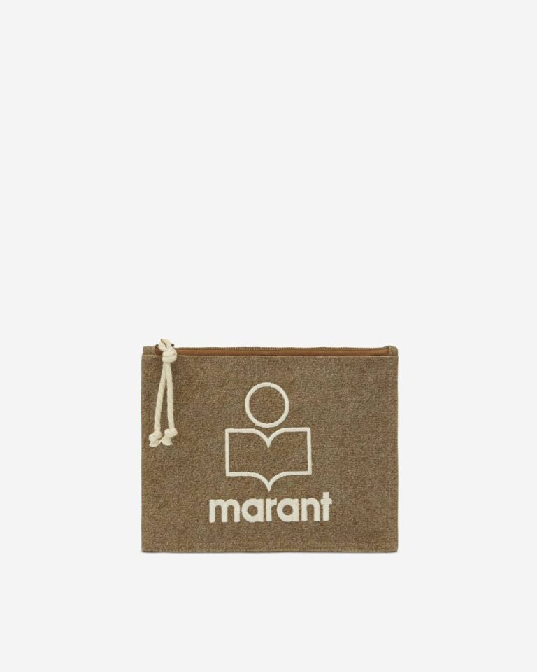 Netia Clutch Women Isabel Marant Clutches & Small Leather Goods Dark Khaki - Image 3