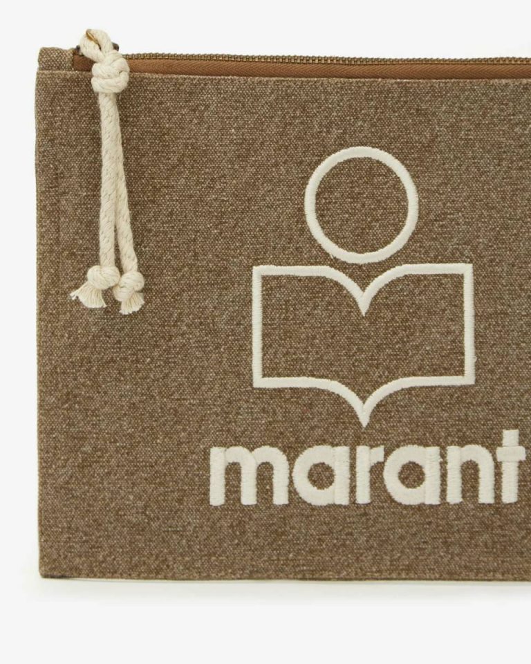Netia Clutch Women Isabel Marant Clutches & Small Leather Goods Dark Khaki - Image 4