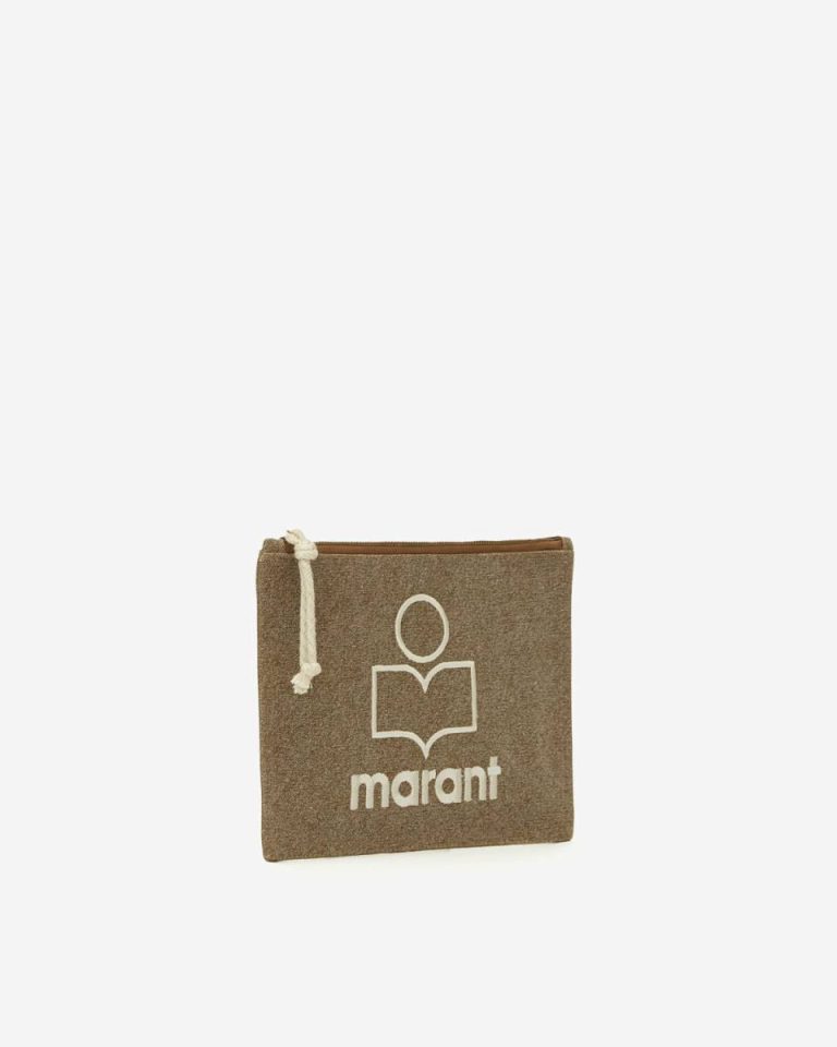 Netia Clutch Women Isabel Marant Clutches & Small Leather Goods Dark Khaki