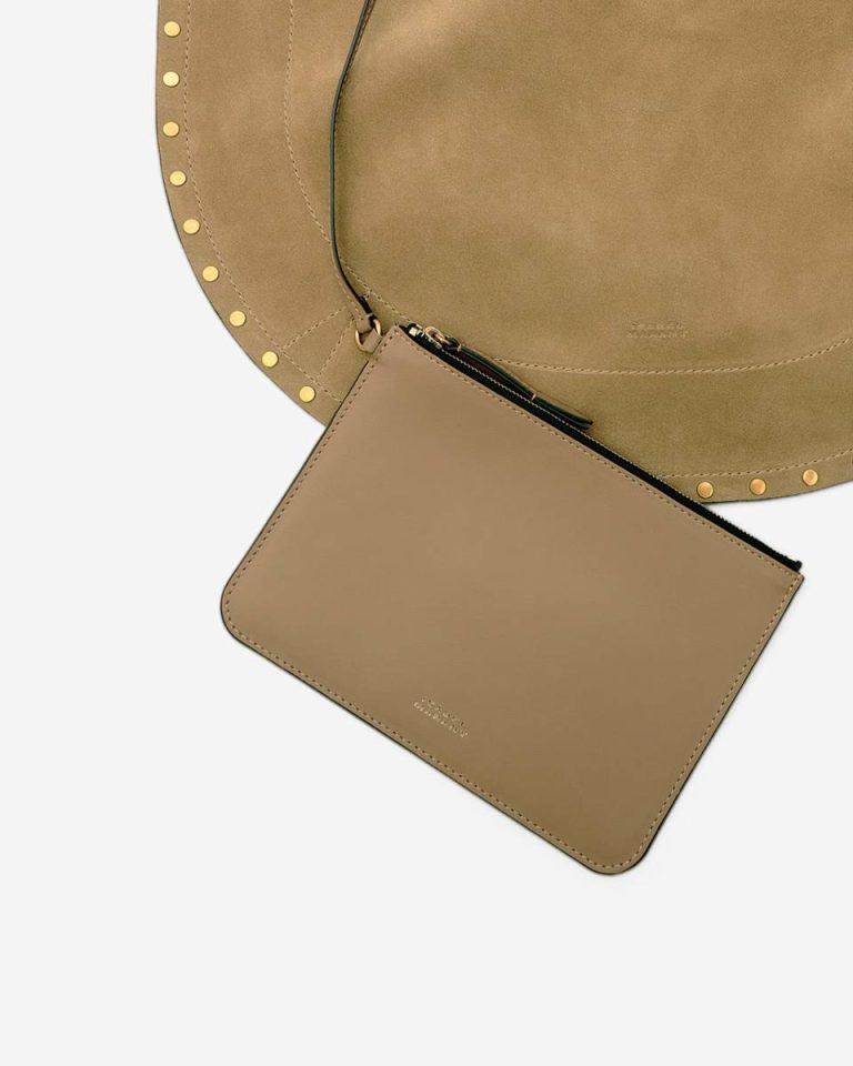 Oskan Hobo Soft Bag Women Isabel Marant Taupe Shoulder Bags - Image 4
