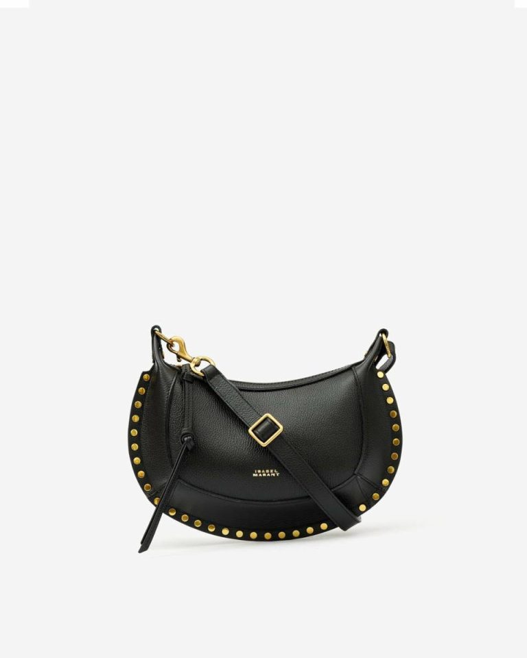 Oskan Moon Bag In Full-Grain Leather Isabel Marant Black Women Crossbody Bags