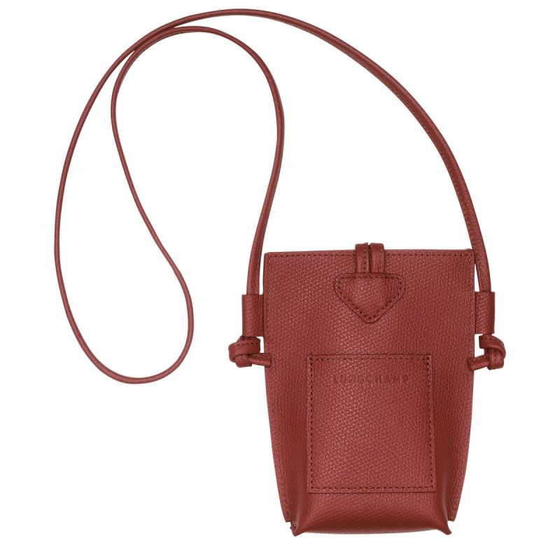 Phone Cases Le Roseau Phone Case Chestnut - Leather Women Chestnut Longchamp - Image 4