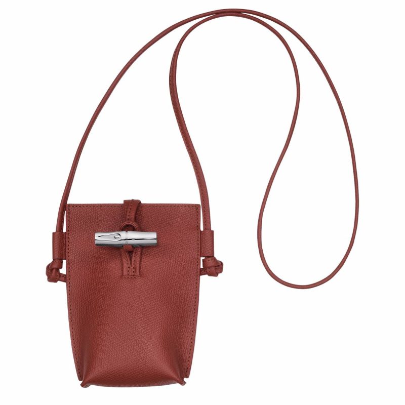 Phone Cases Le Roseau Phone Case Chestnut - Leather Women Chestnut Longchamp