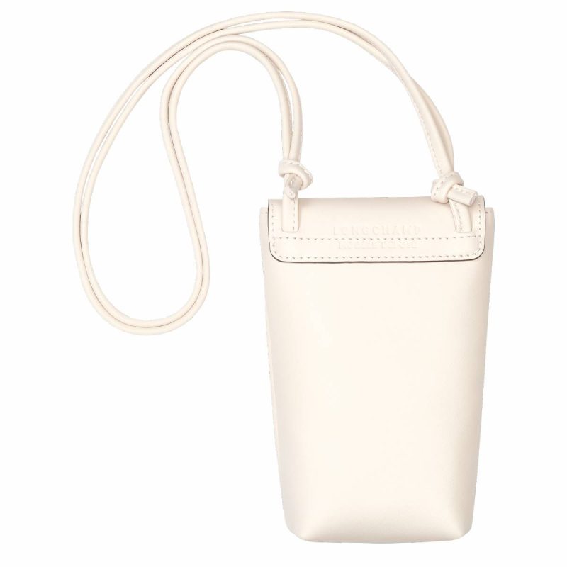 Phone Cases Longchamp Le Pliage Xtra Phone Case With Leather Lace Ecru - Leather Ecru Women - Image 4