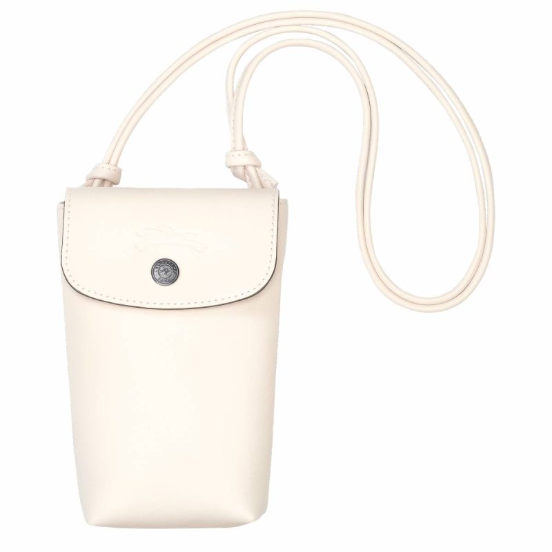 Phone Cases Longchamp Le Pliage Xtra Phone Case With Leather Lace Ecru - Leather Ecru Women