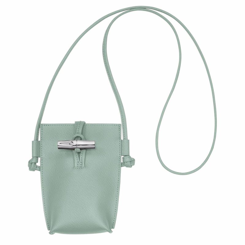 Phone Cases Longchamp Le Roseau Phone Case Celadon - Leather Women Celadon