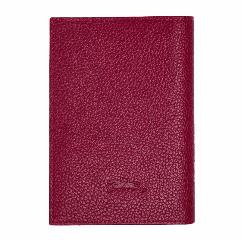 Pouches & Cases Beetroot Longchamp Women Le Foulonné Passport Cover Beetroot - Leather