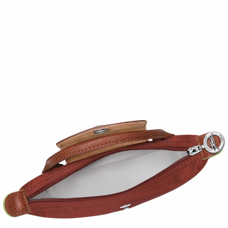 Pouches & Cases Chestnut Women Le Pliage Green Pouch With Handle Chestnut - Recycled Canvas Longchamp - Image 4