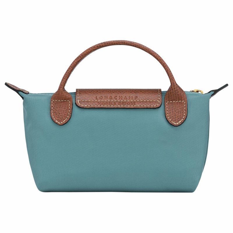 Pouches & Cases Eucalyptus Longchamp Women Le Pliage Original Pouch With Handle Eucalyptus - Recycled Canvas - Image 3