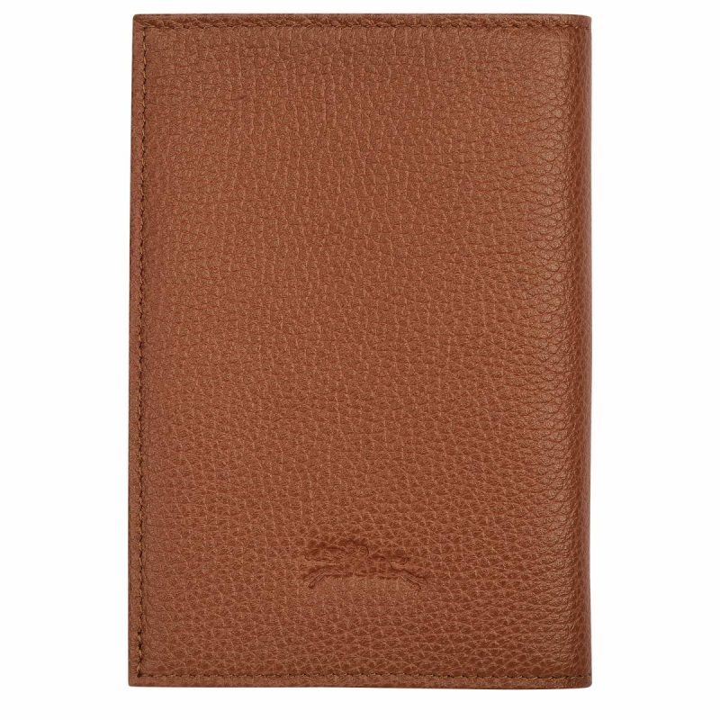 Pouches & Cases Le Foulonné Passport Cover Caramel - Leather Women Longchamp Caramel - Image 2