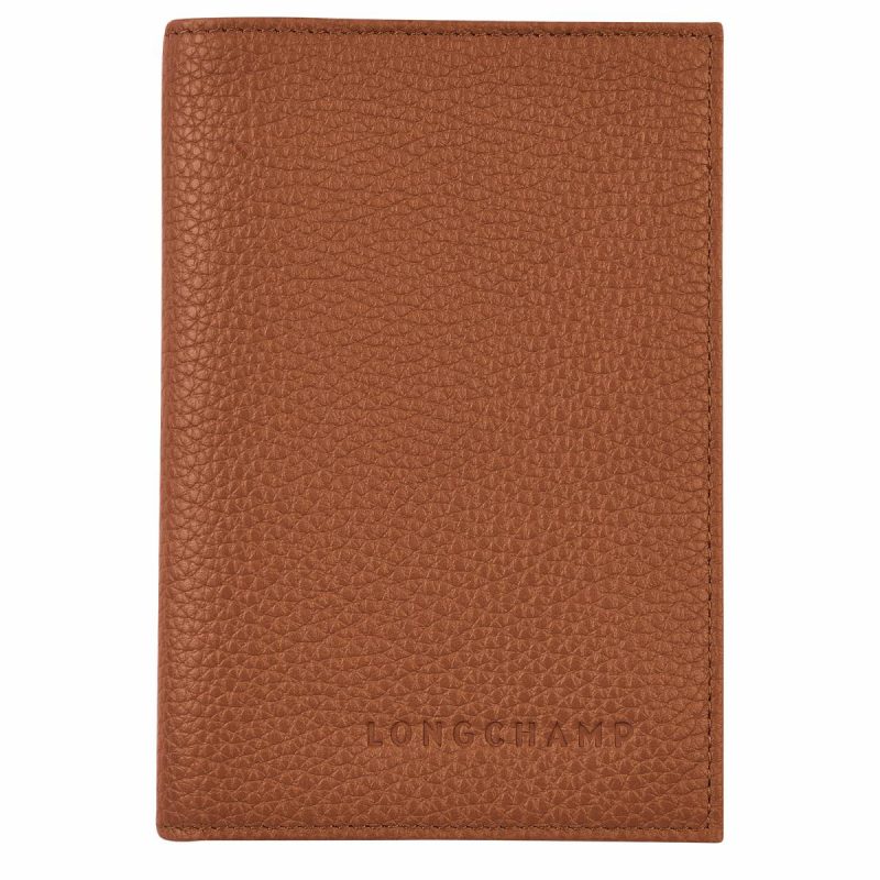 Pouches & Cases Le Foulonné Passport Cover Caramel - Leather Women Longchamp Caramel
