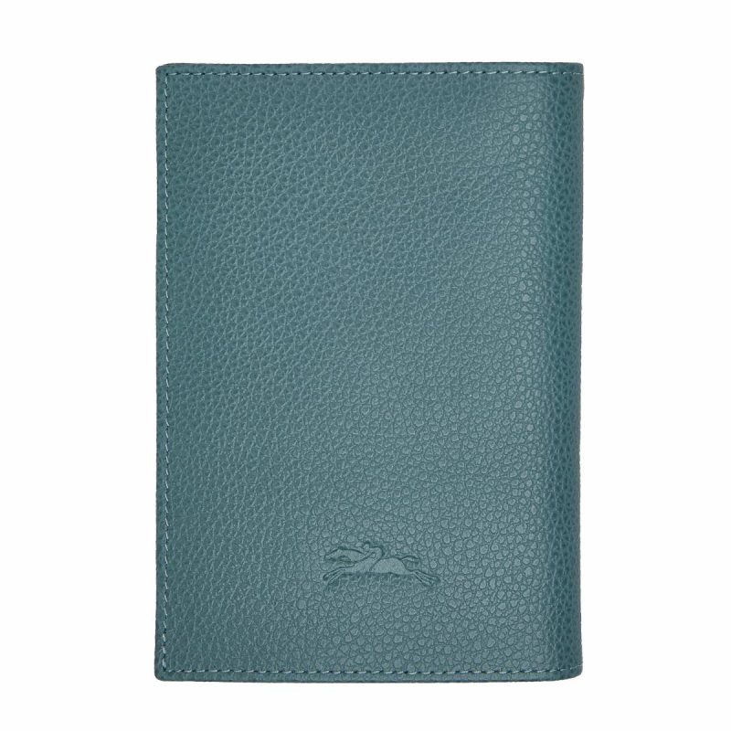 Pouches & Cases Longchamp Women Le Foulonné Passport Cover Eucalyptus - Leather Eucalyptus - Image 2