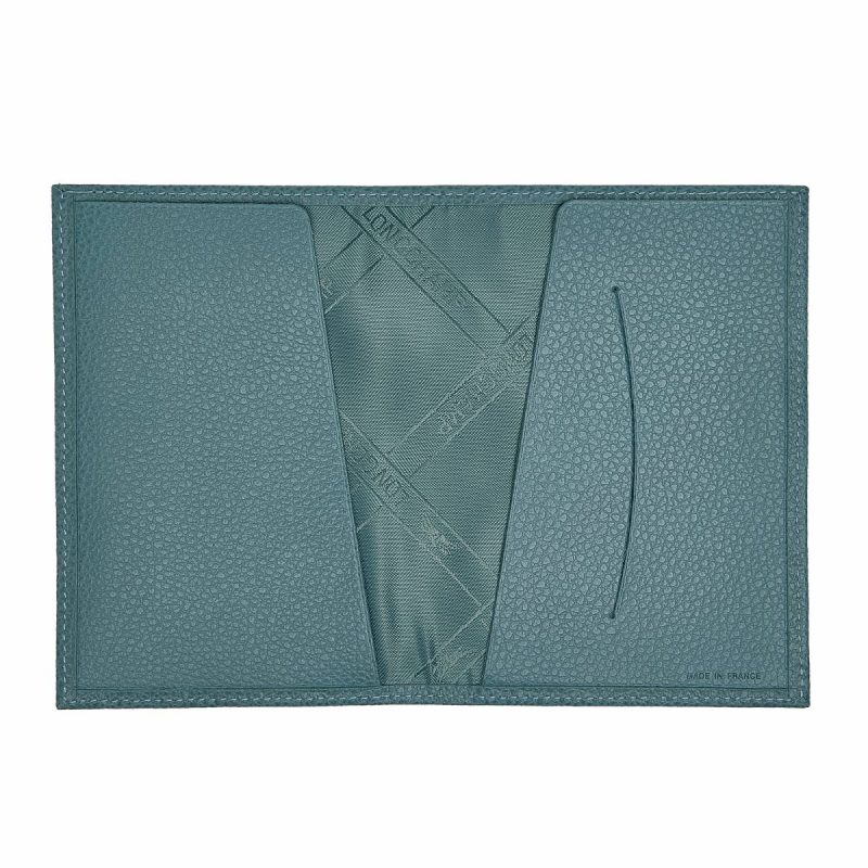 Pouches & Cases Longchamp Women Le Foulonné Passport Cover Eucalyptus - Leather Eucalyptus - Image 3
