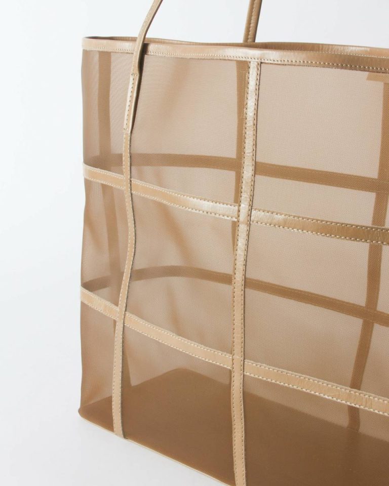 Rejina Pyo Women Ariah Tote Mesh   Leather Cappuccino Everyday - Image 4