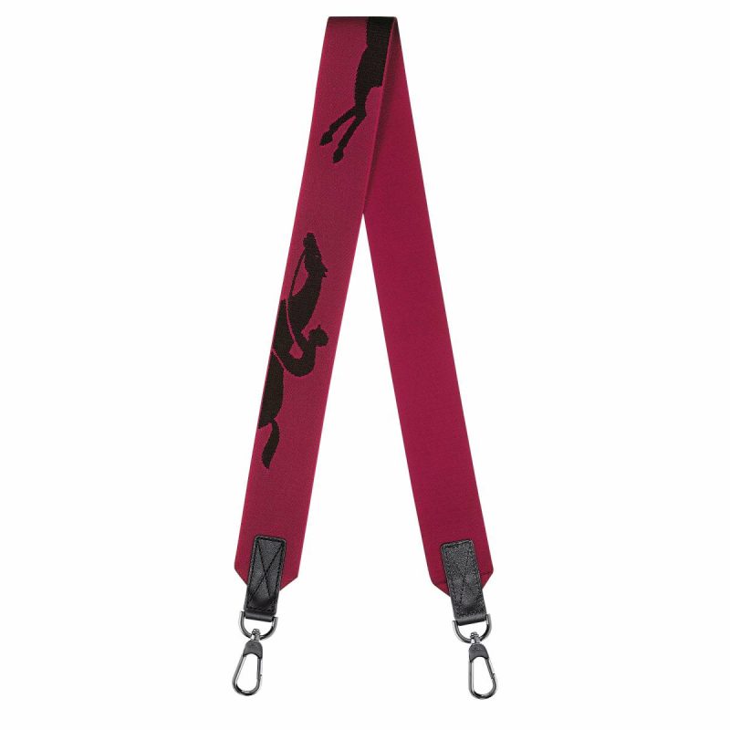 Shoulder Straps Women Beetroot Longchamp 3D Shoulder Strap Beetroot - Canvas