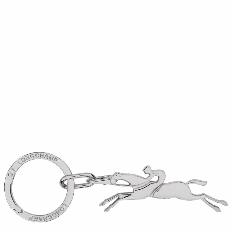 Silver Cavalier Longchamp Keyring Silver - Metal Keyrings Women