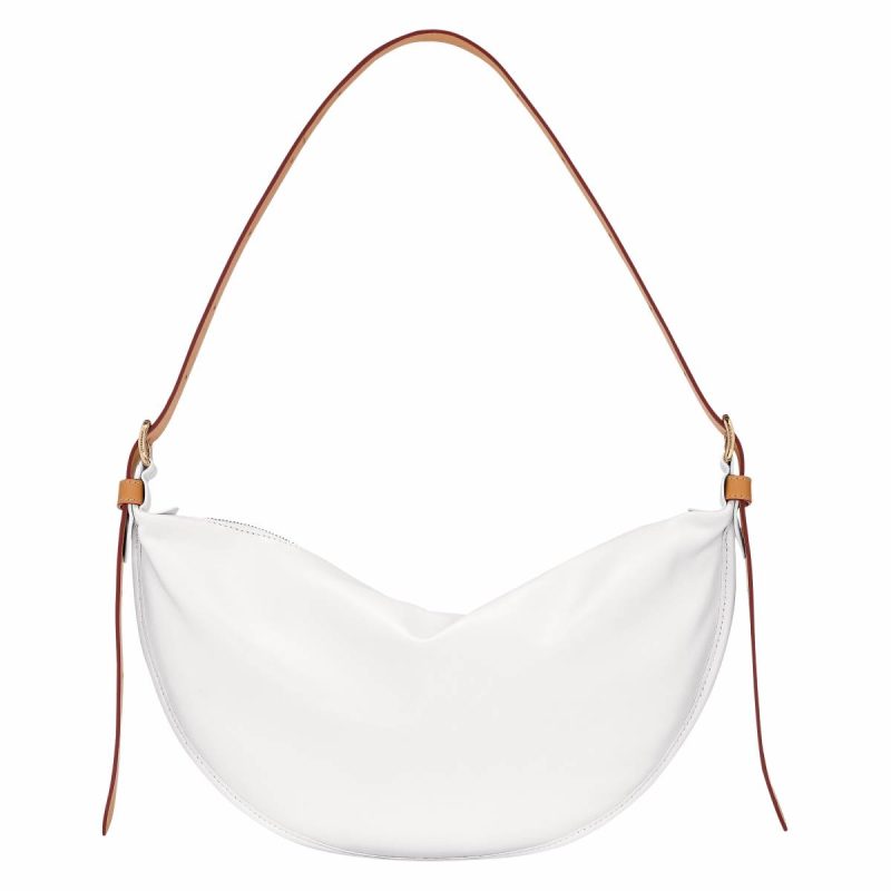 Smoothie M Crossbody Bag White - Leather Women White Longchamp Leather Bags - Image 4