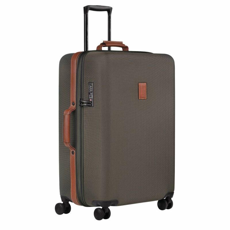 Suitcases Longchamp Boxford L Suitcase Brown - Recycled Canvas Women Brown