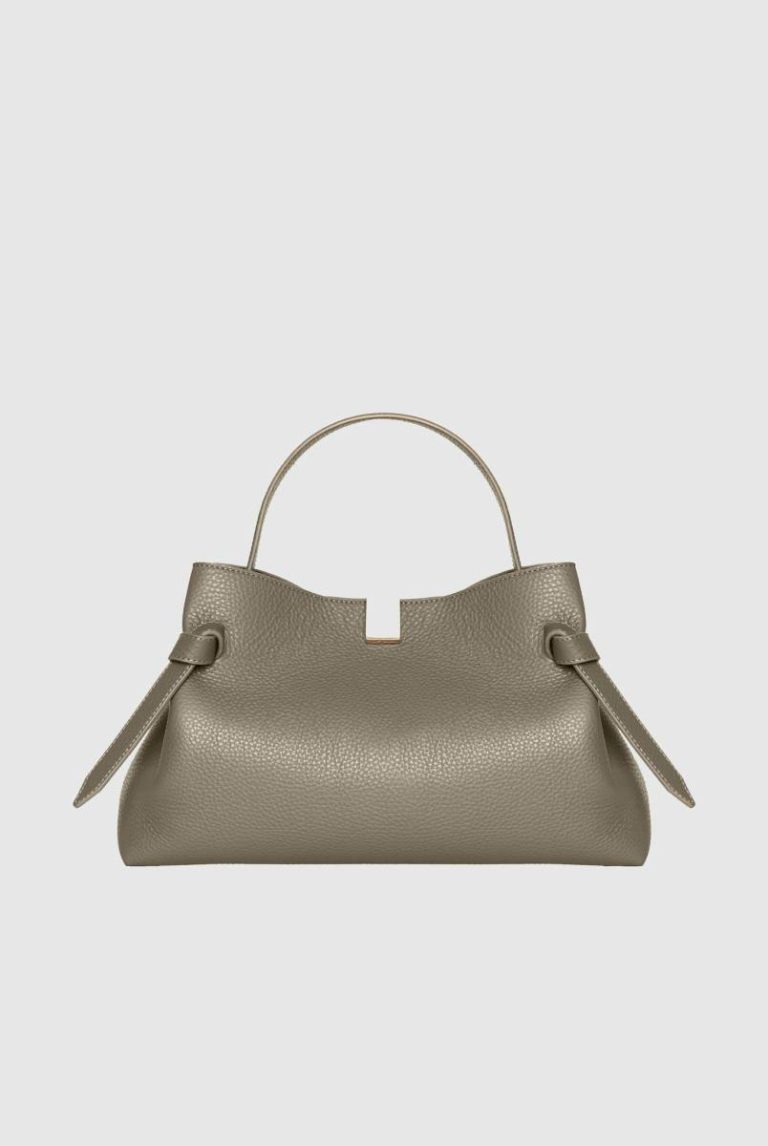 Taupe Crossbody Bags Yuzefi Gyoza - Taupe Pebble Grained Leather Women