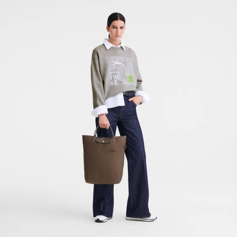 Terra Women Longchamp Handbags Le Pliage Green M Tote Bag Terra - Canvas - Image 2