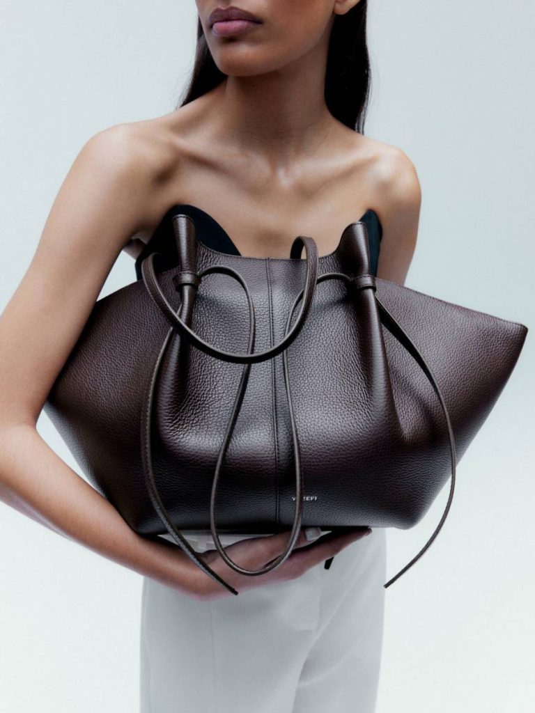 Tote Bags Large Mochi - Espresso Pebble Grain Leather Women Espresso Yuzefi - Image 2