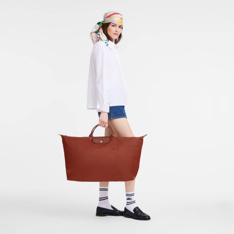 Travel Bags Le Pliage Green Xl Travel Bag Chestnut - Recycled Canvas Longchamp Women Chestnut