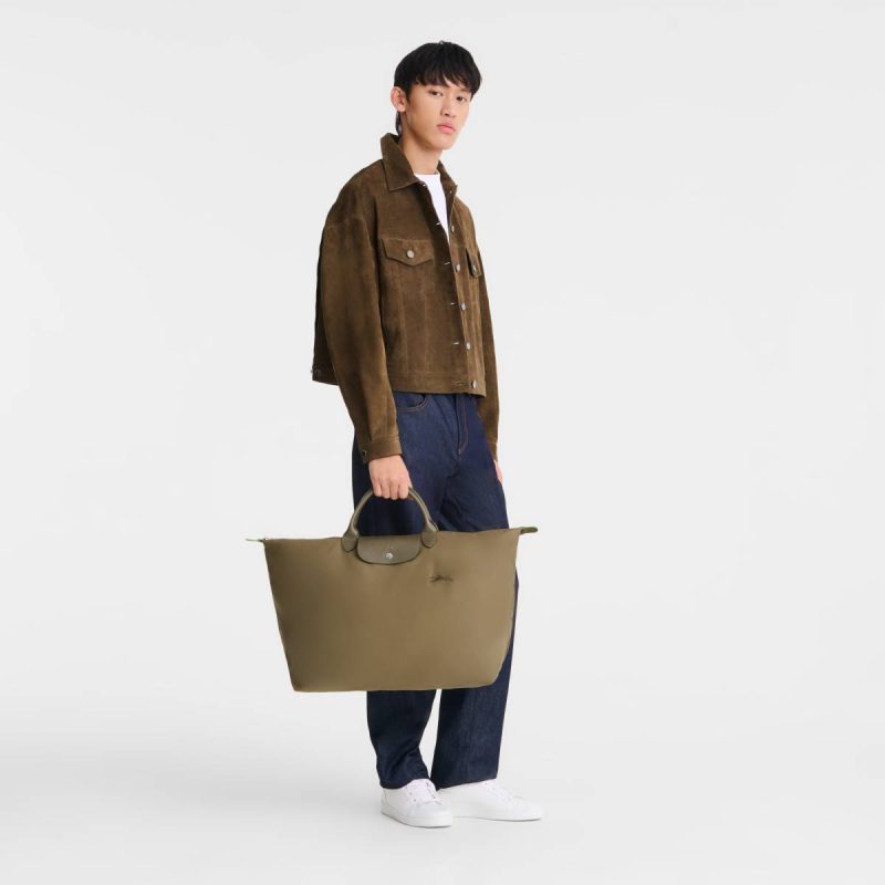 Travel Bags Women Artichoke Longchamp Le Pliage Green L Travel Bag Artichoke - Recycled Canvas