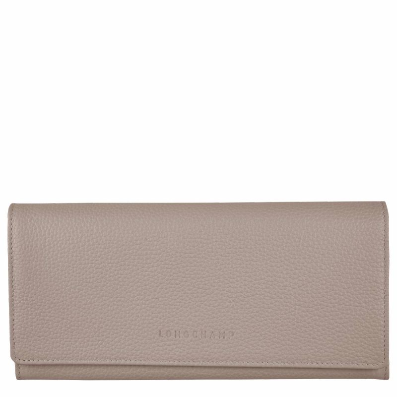 Turtledove Le Foulonné Continental Wallet Turtledove - Leather Women Leather Wallets Longchamp