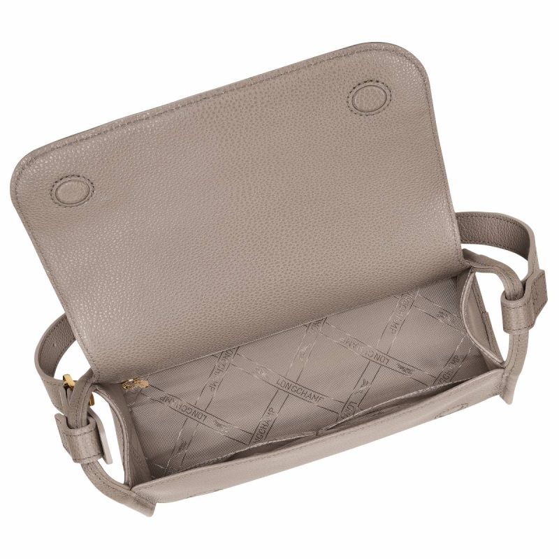 Turtledove Leather Bags Women Le Foulonné M Crossbody Bag Turtledove - Leather Longchamp - Image 4