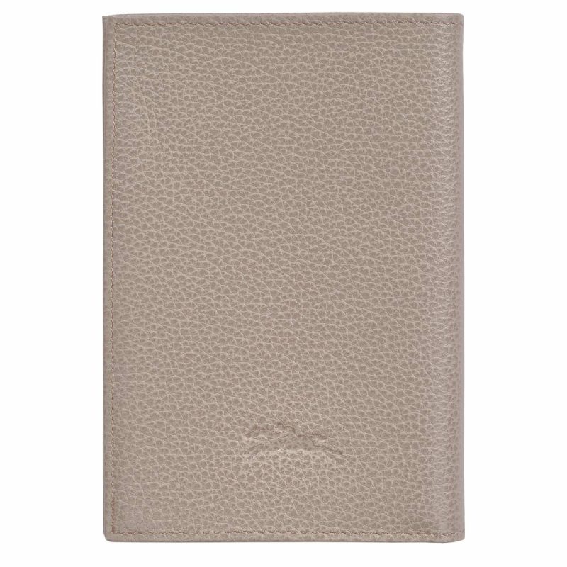 Turtledove Longchamp Women Pouches & Cases Le Foulonné Passport Cover Turtledove - Leather - Image 2