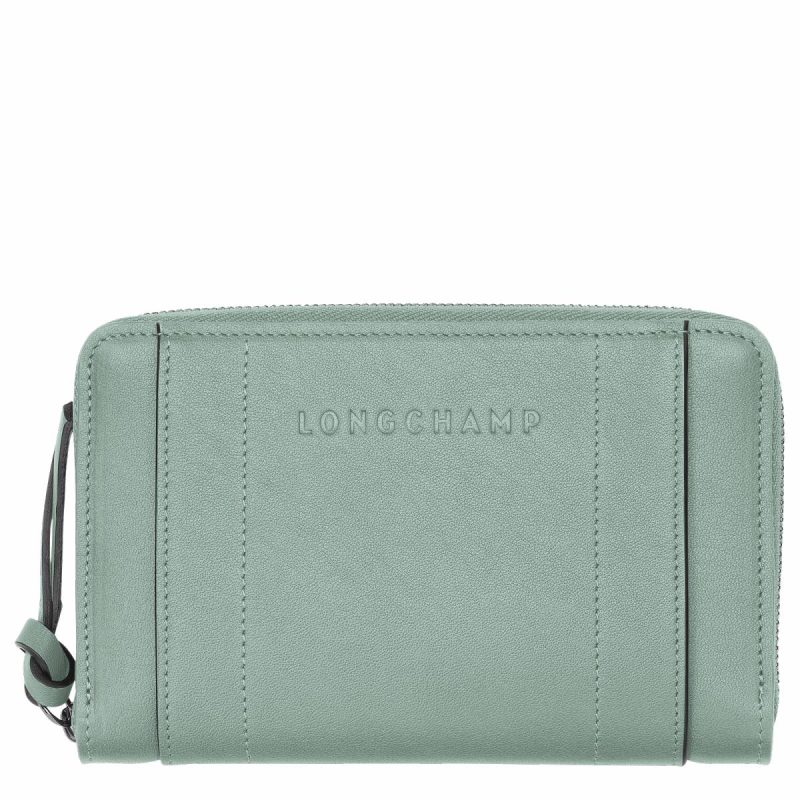 Vervain Women Leather Wallets Longchamp 3D Wallet Vervain - Leather