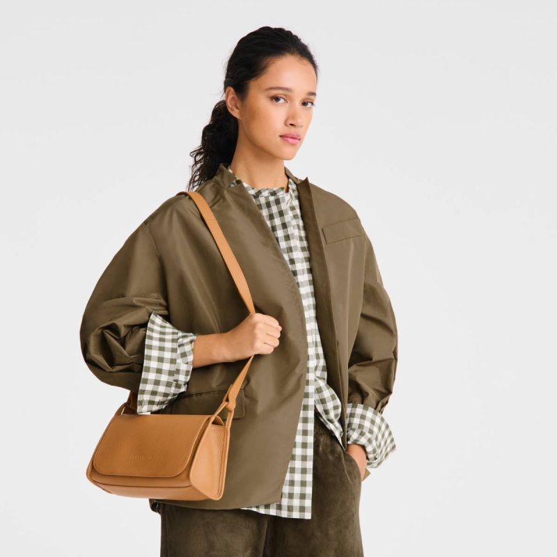 Walnut Leather Bags Women Longchamp Le Foulonné M Crossbody Bag Walnut - Leather - Image 2