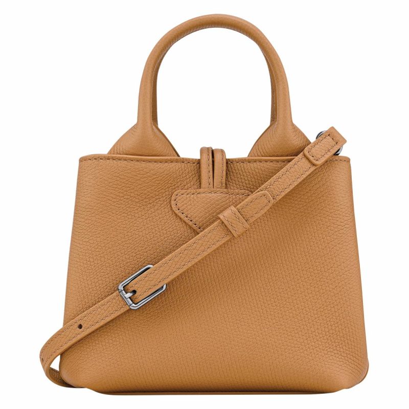 Walnut Leather Bags Women Longchamp Le Roseau Xs Handbag Walnut - Leather - Image 4