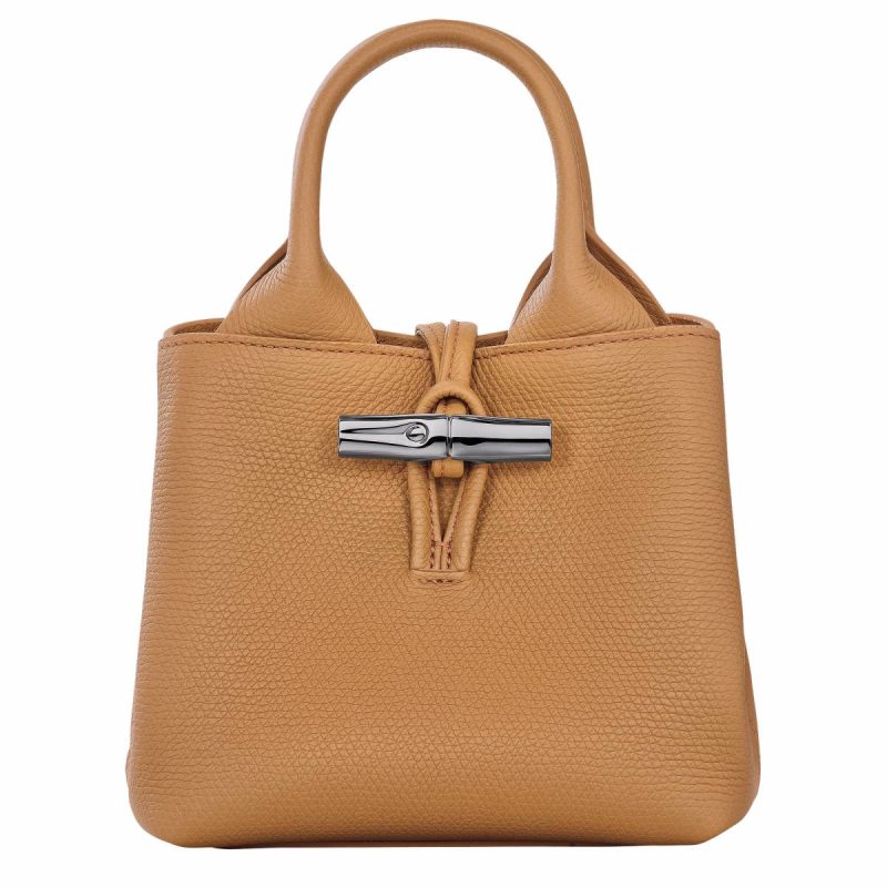 Walnut Leather Bags Women Longchamp Le Roseau Xs Handbag Walnut - Leather