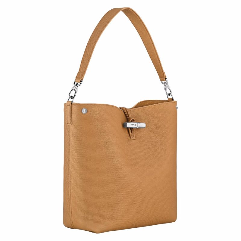 Walnut Longchamp Leather Bags Le Roseau M Shoulder Bag Walnut - Leather Women - Image 3