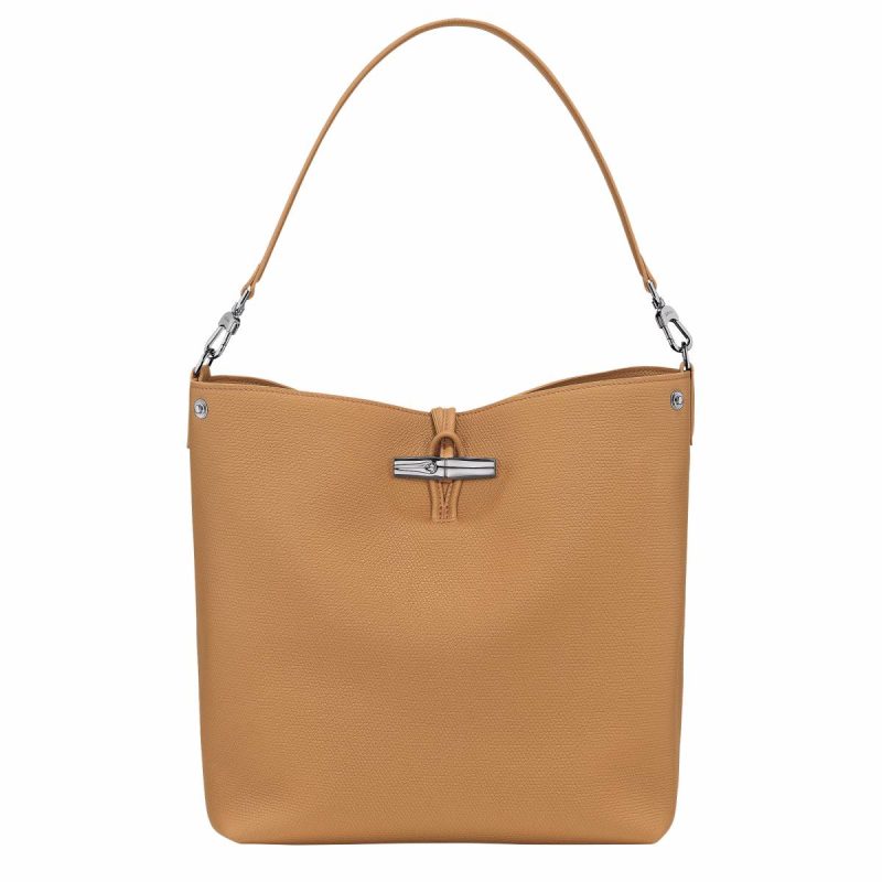 Walnut Longchamp Leather Bags Le Roseau M Shoulder Bag Walnut - Leather Women