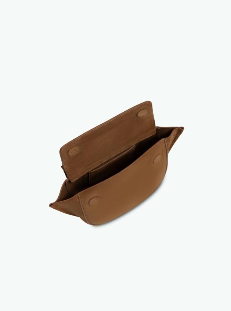 Wandler Cognac Suede Women Hortensia Bag Mini - Cognac Suede Top Handle Bags - Image 4