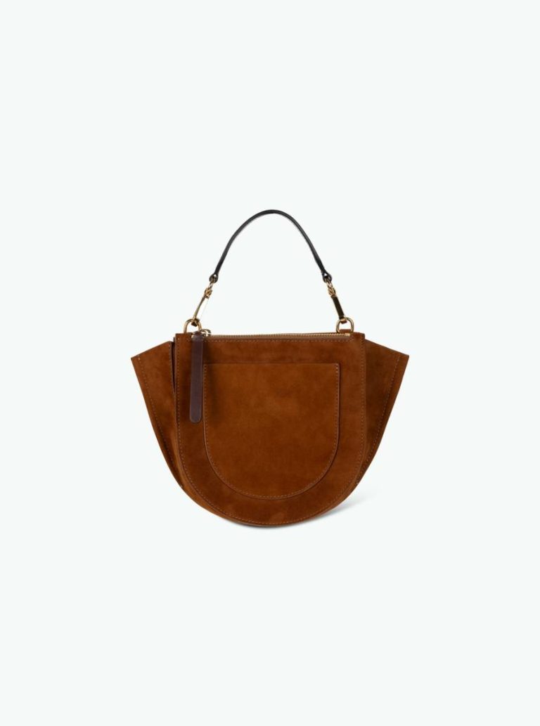 Wandler Tan Suede Hortensia Bag Mini - Tan Suede Top Handle Bags Women - Image 2