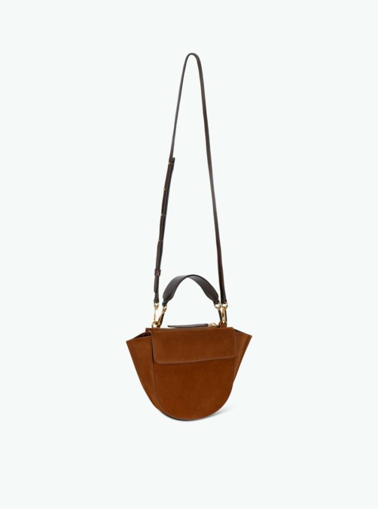 Wandler Tan Suede Hortensia Bag Mini - Tan Suede Top Handle Bags Women - Image 3